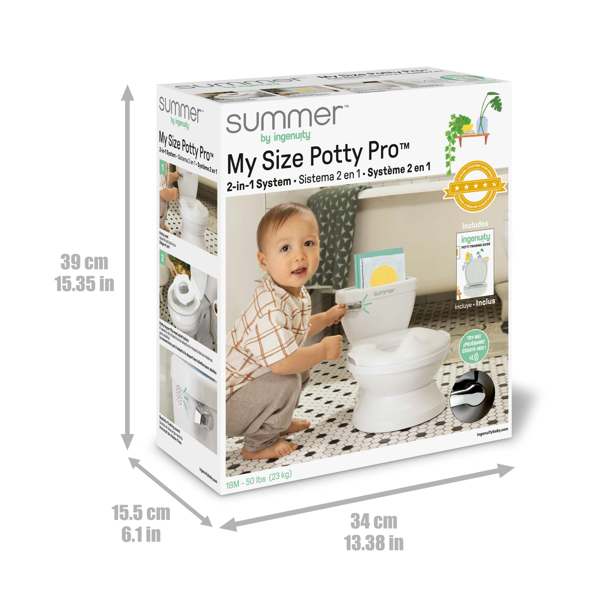BRIGHT STARTS Entrenador de Baño My Size Potty Pro