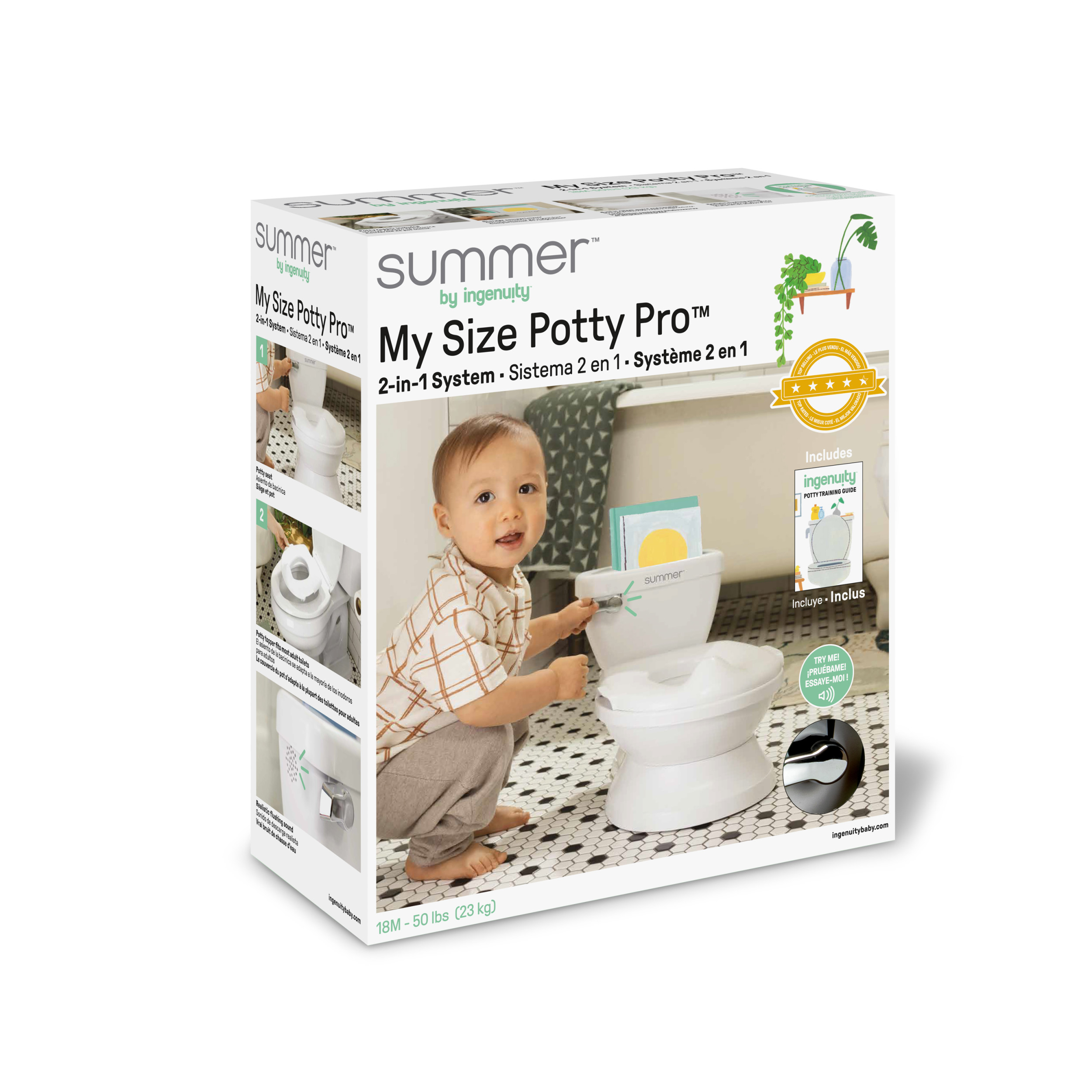 BRIGHT STARTS Entrenador de Baño My Size Potty Pro