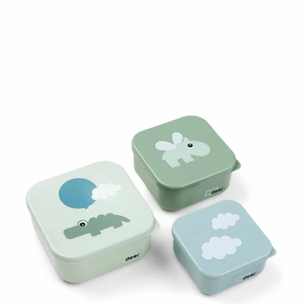 DoneByDeer Snack box set 3 pcs Happy clouds Green