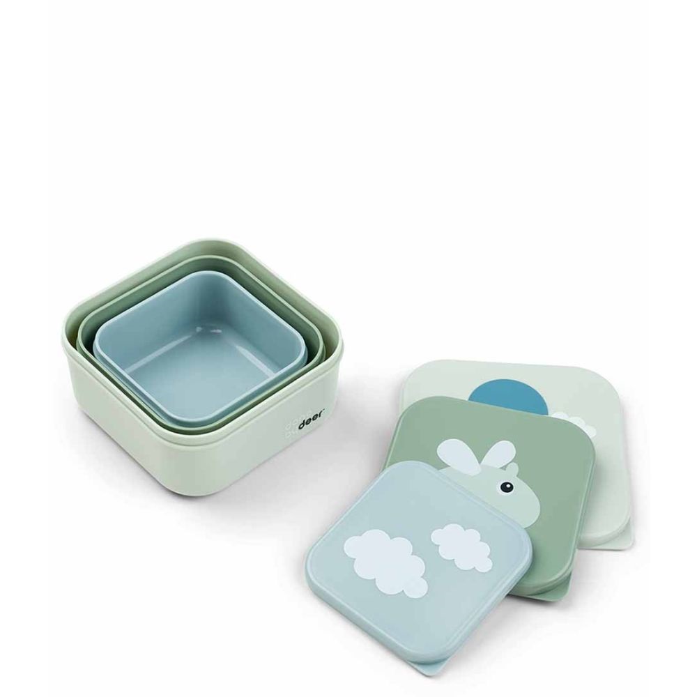 DoneByDeer Snack box set 3 pcs Happy clouds Green