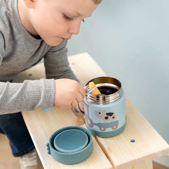 DoneByDeer Termo para Alimentos Granja Azul 300 ml