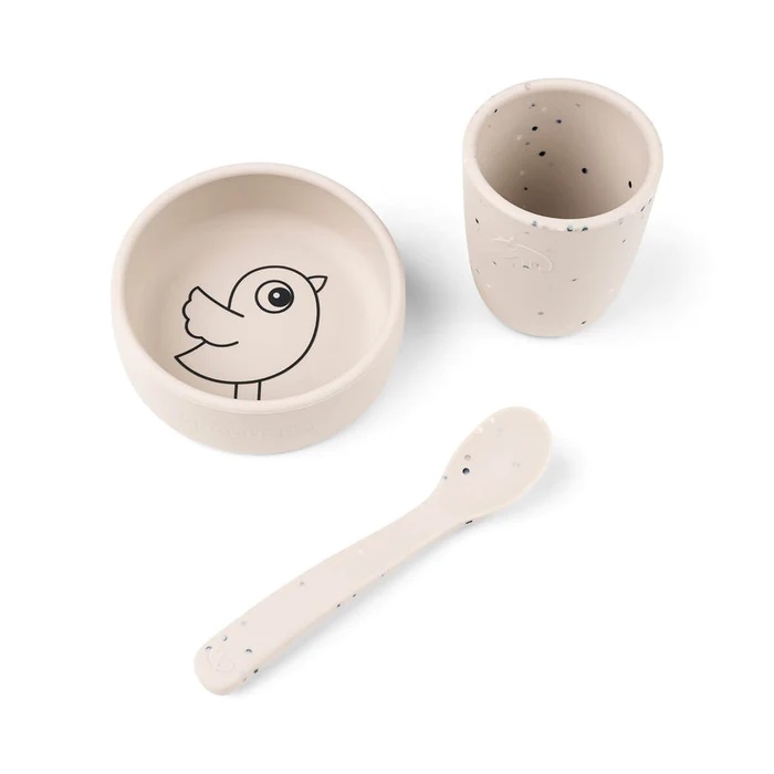Silicone first meal set Birdee Sand