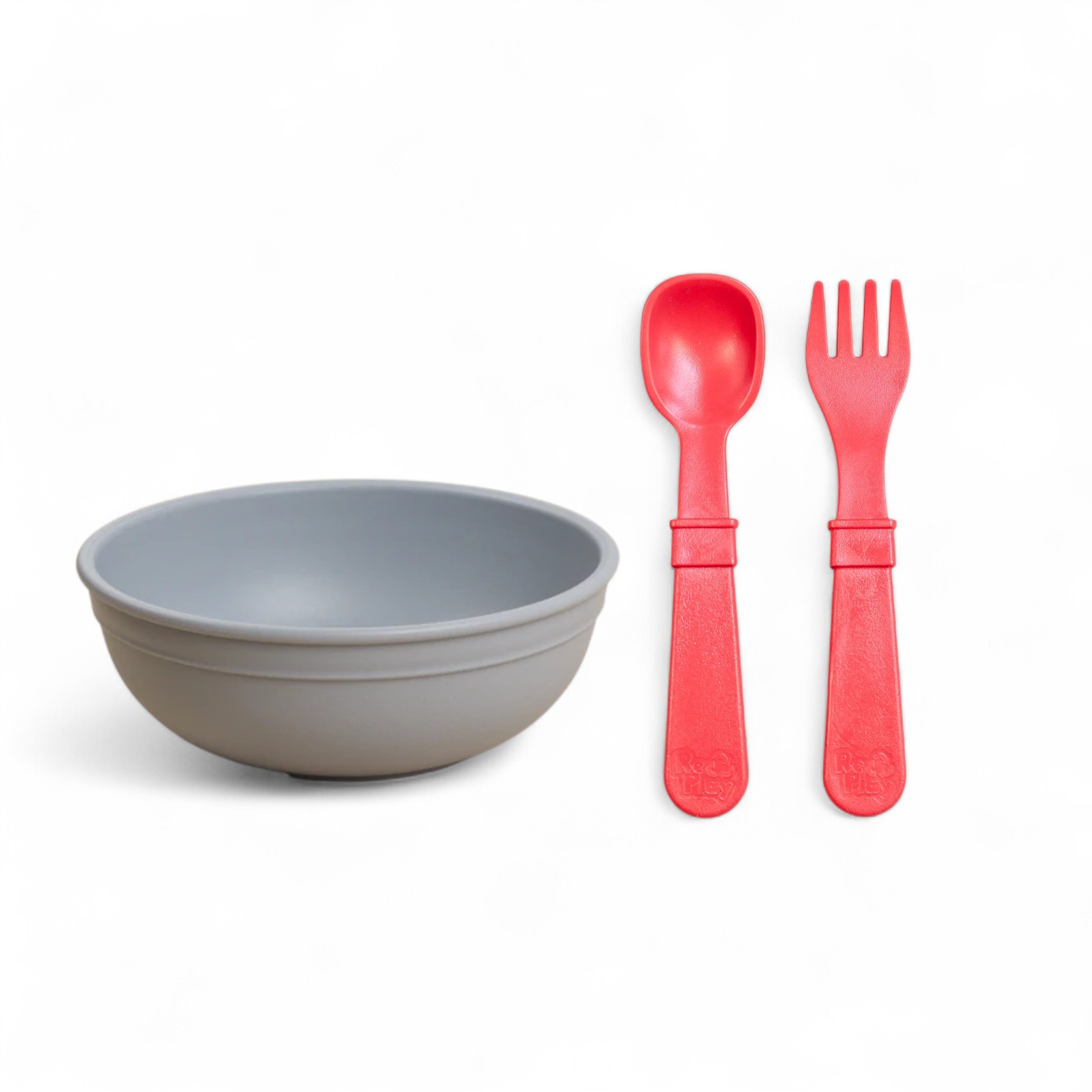 Set bowl gris +cubiertos
