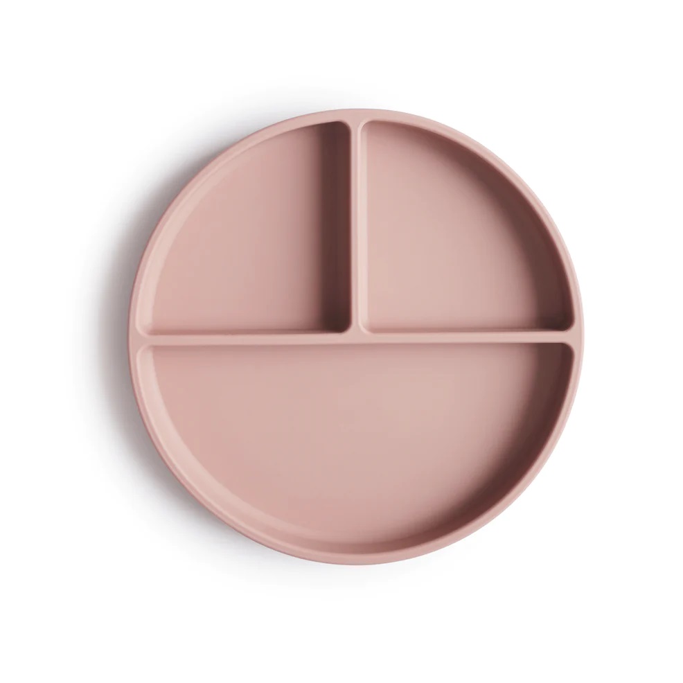 Mushie Plato c/Ventosa y Divisiones Solid Blush