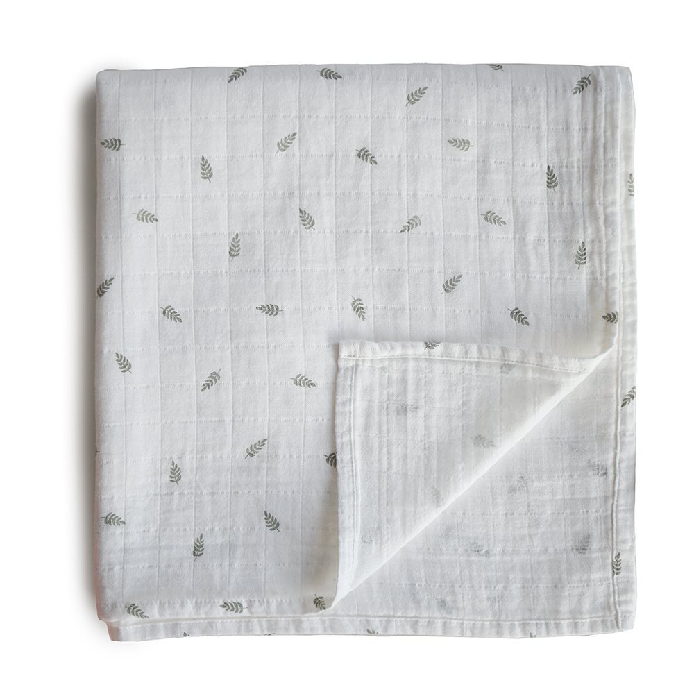 Mushie Muselina Print Leaves 120x120
