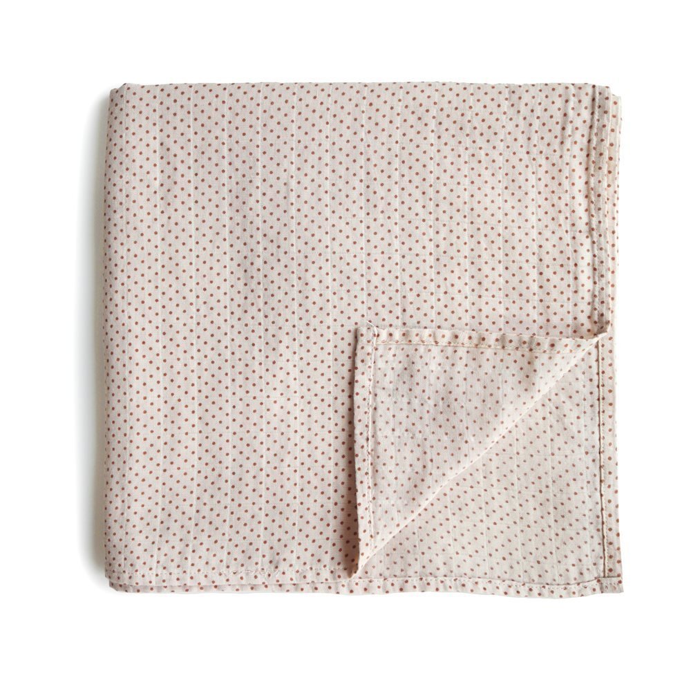 Mushie Muselina Print Caramelo Poka Dots 120x120