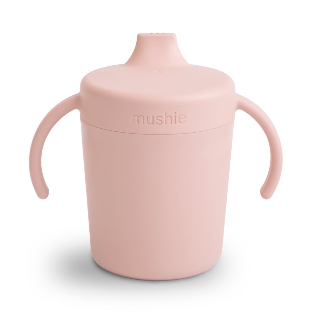 Mushie Taza Didactica Con Asas Solid Blush