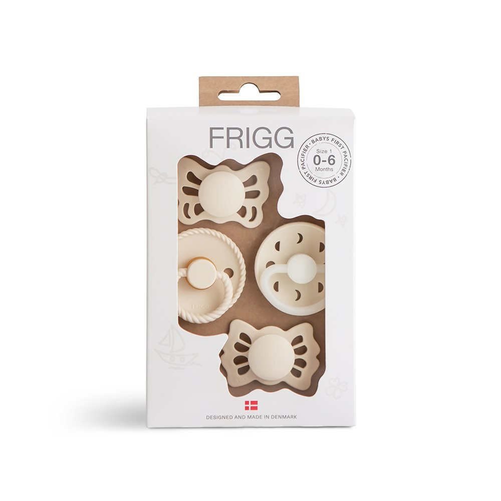 Mushie Mi Primer Chupete Pack x 4 CORAZON BEIGE