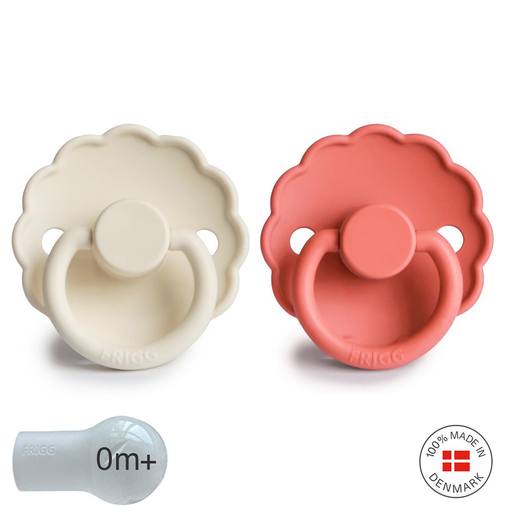 Mushie Pack 2 Chupetes Silicona Daisy Cream Poppy 0+