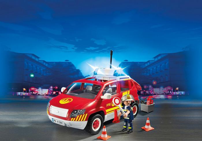 PLAYMOBIL Coche Jefe de Bomberos c/ Luces y Sonidos