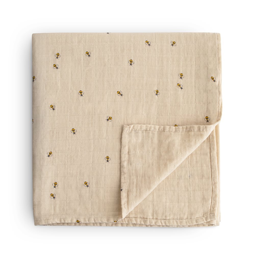 Mushie Muselina Print Bee 120x120