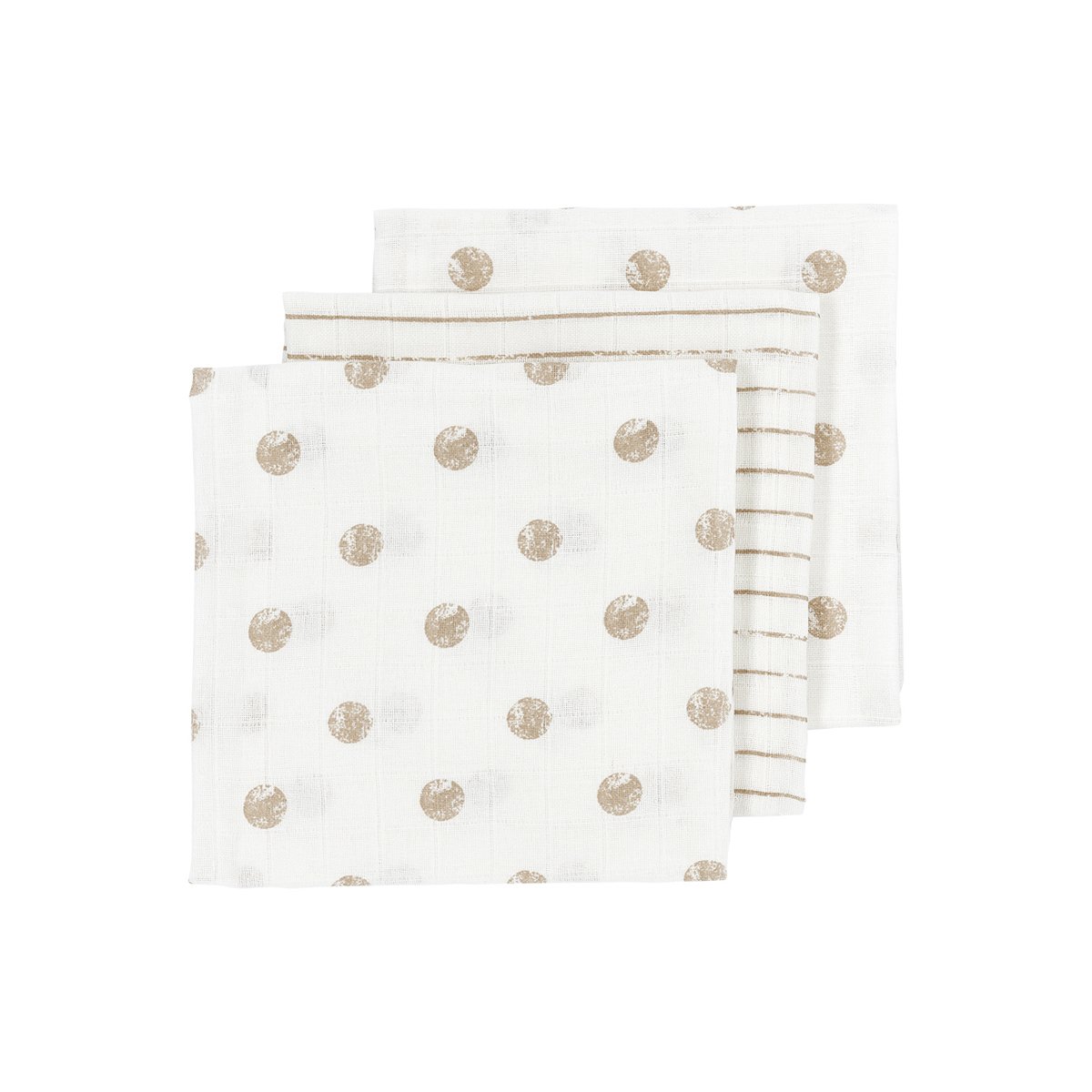Meycobaby Muselina 70X70 Pack X3 Dot Stripe Sand