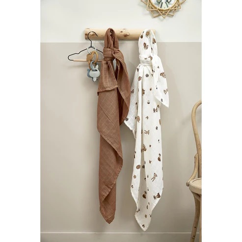 Meyco Muselina 120X120 Pack X2 Forest Animals Toffee