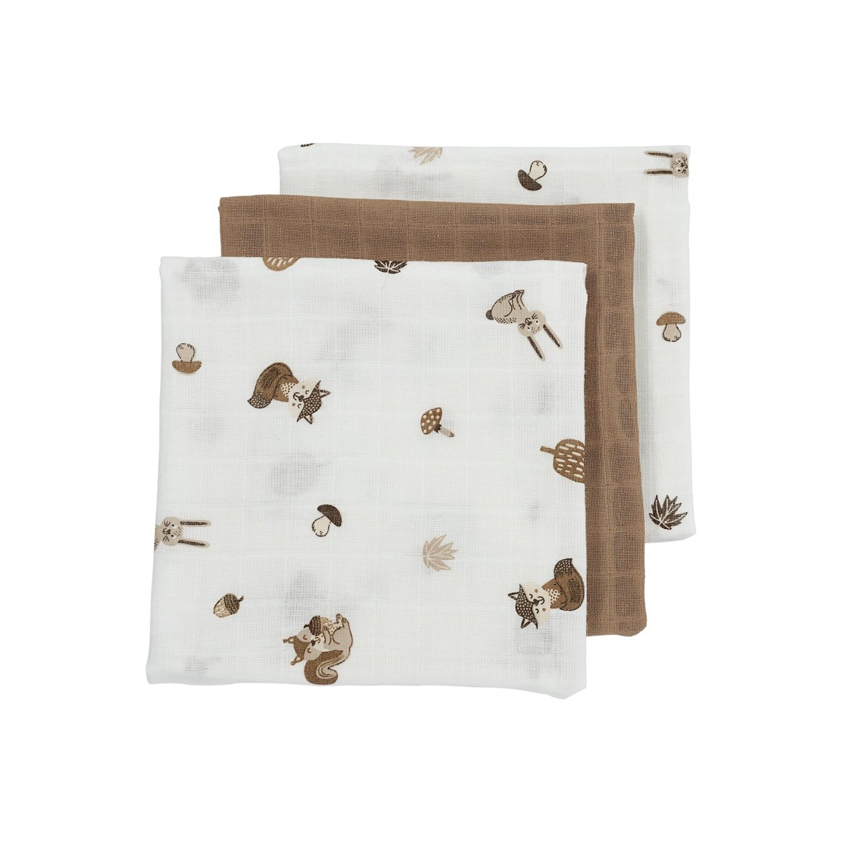 Meycobaby Muselina 70X70 Pack X3 Forest Animals Toffee