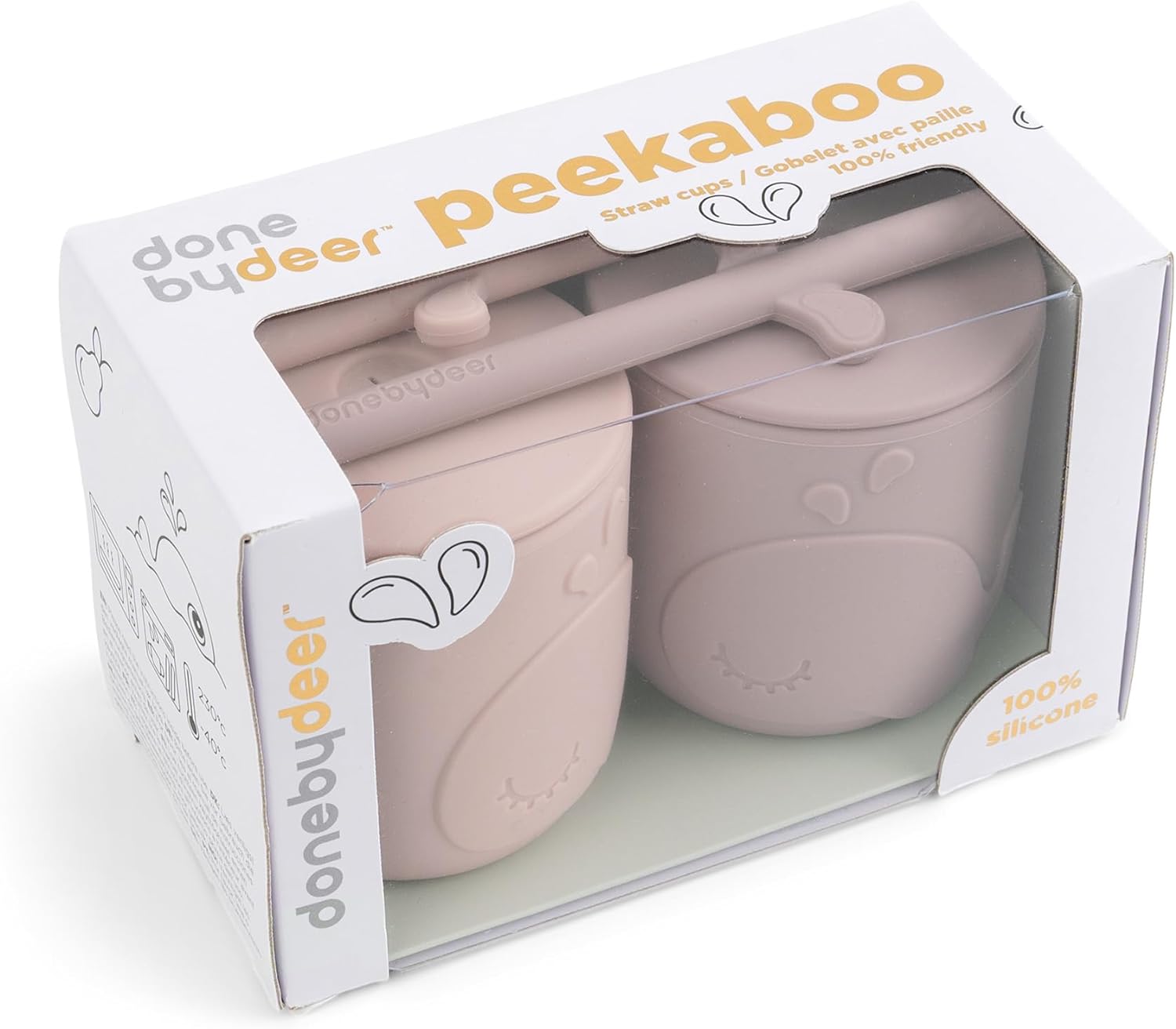 DoneByDeer Peekaboo Taza Sorbito 2-pack Wally Powder