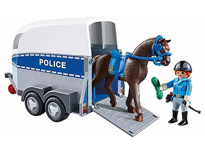 PLAYMOBIL Policía con Caballo y remolque