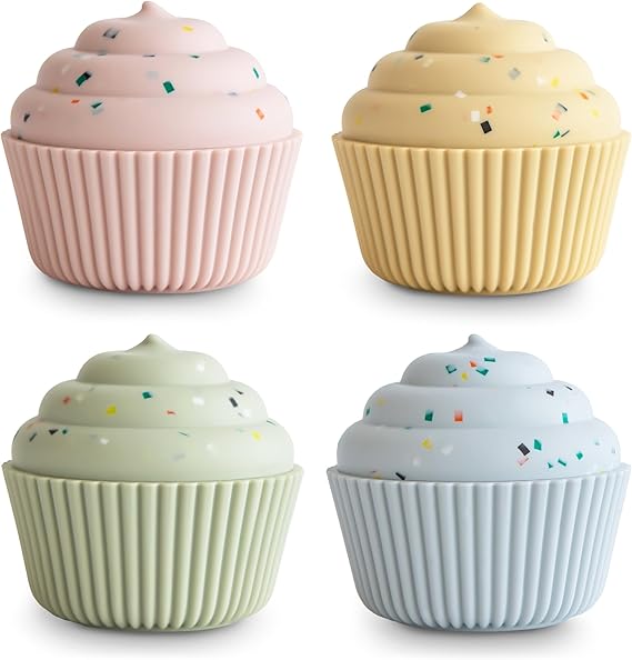 Mushie Jueguetes de Baño 4pzas Cupcakes Multi