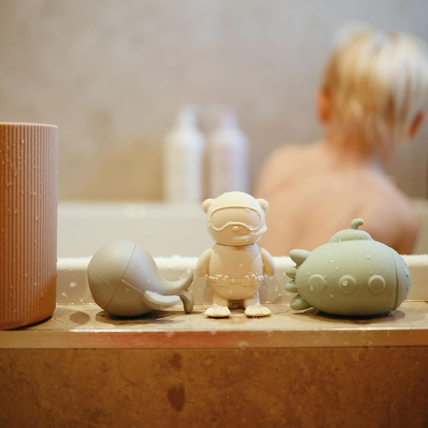 Mushie Jueguetes de Baño 4pzas Vida Marina Multi