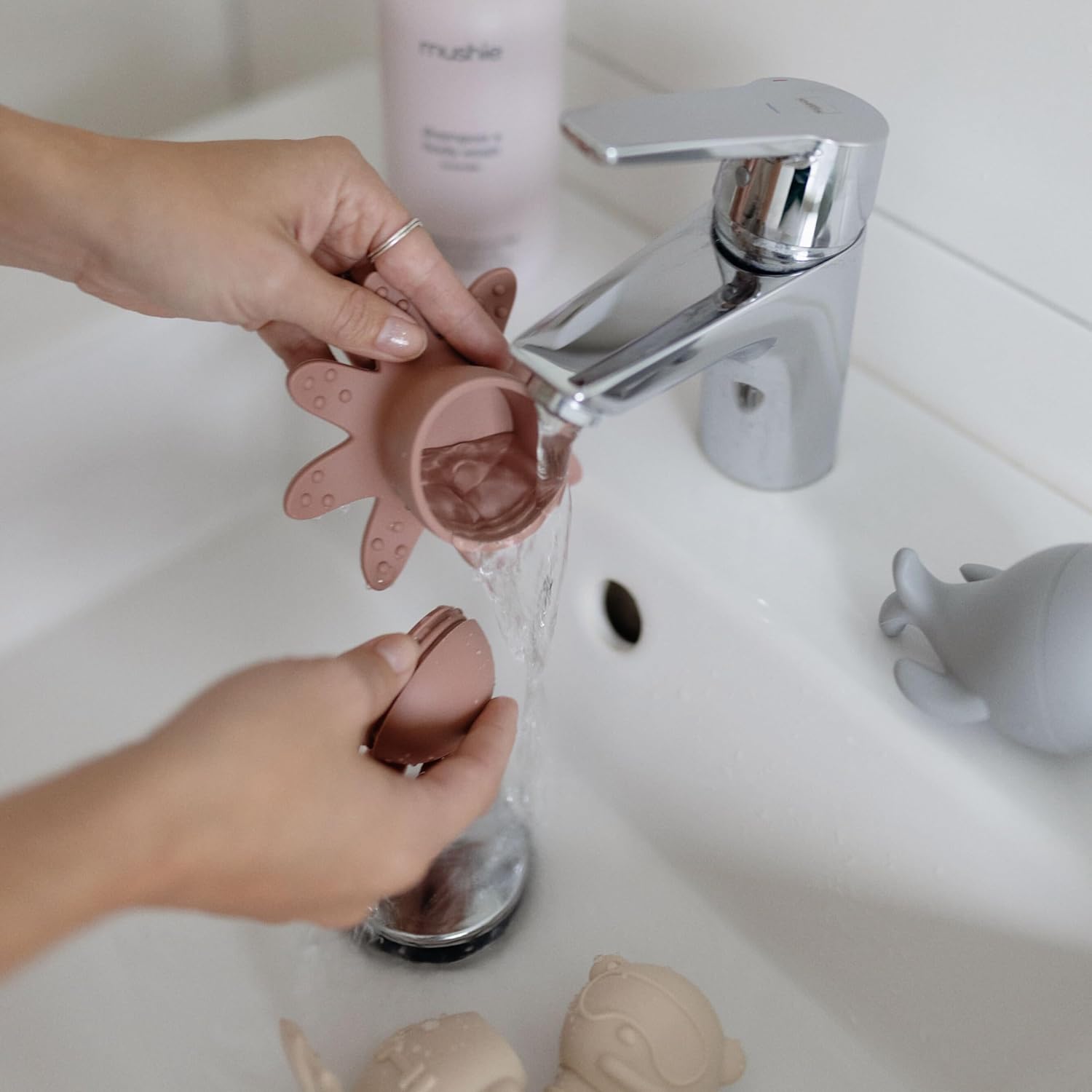 Mushie Jueguetes de Baño 4pzas Vida Marina Multi