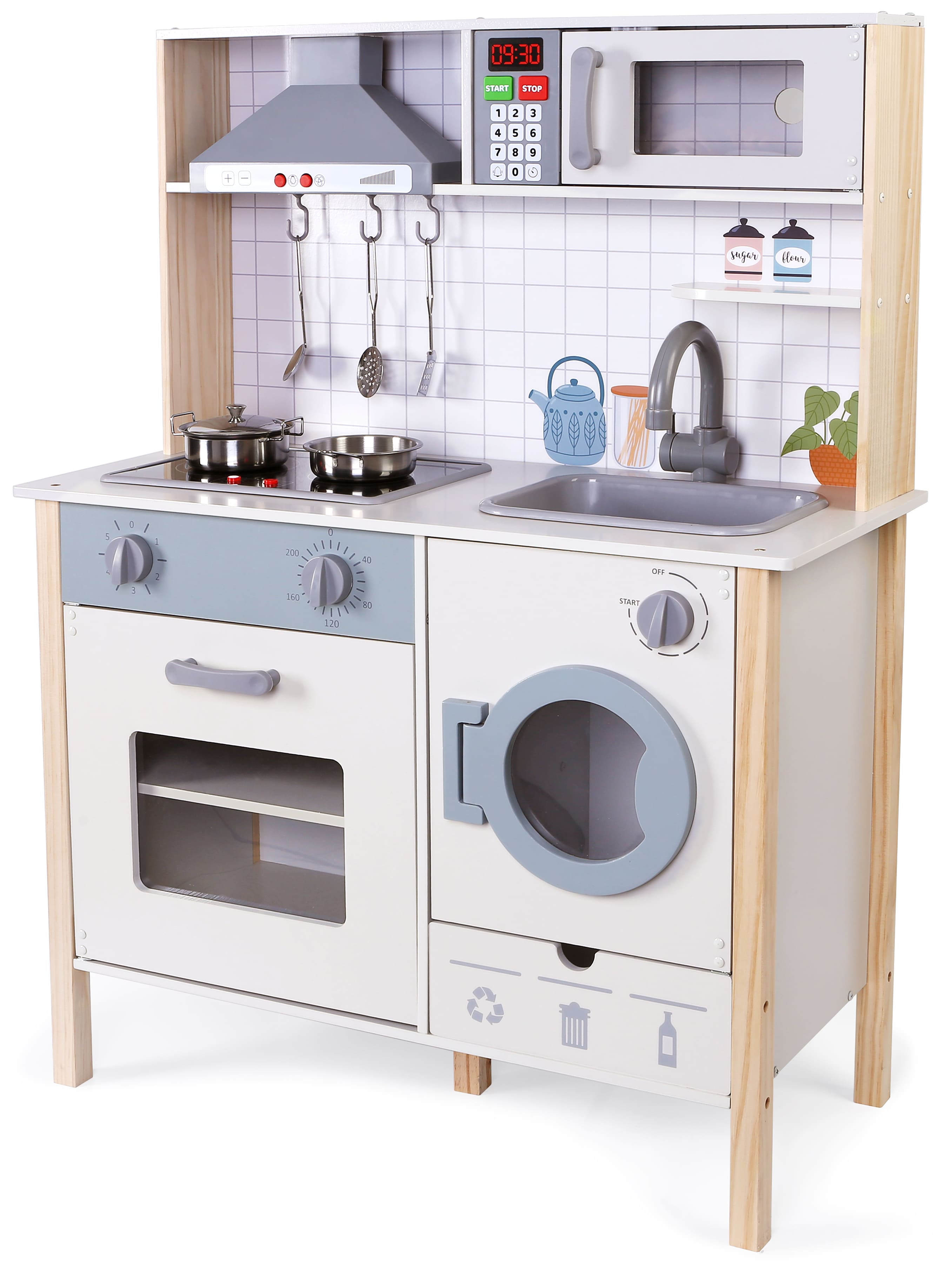 Cocina de Madera Grande Con Lavarropas