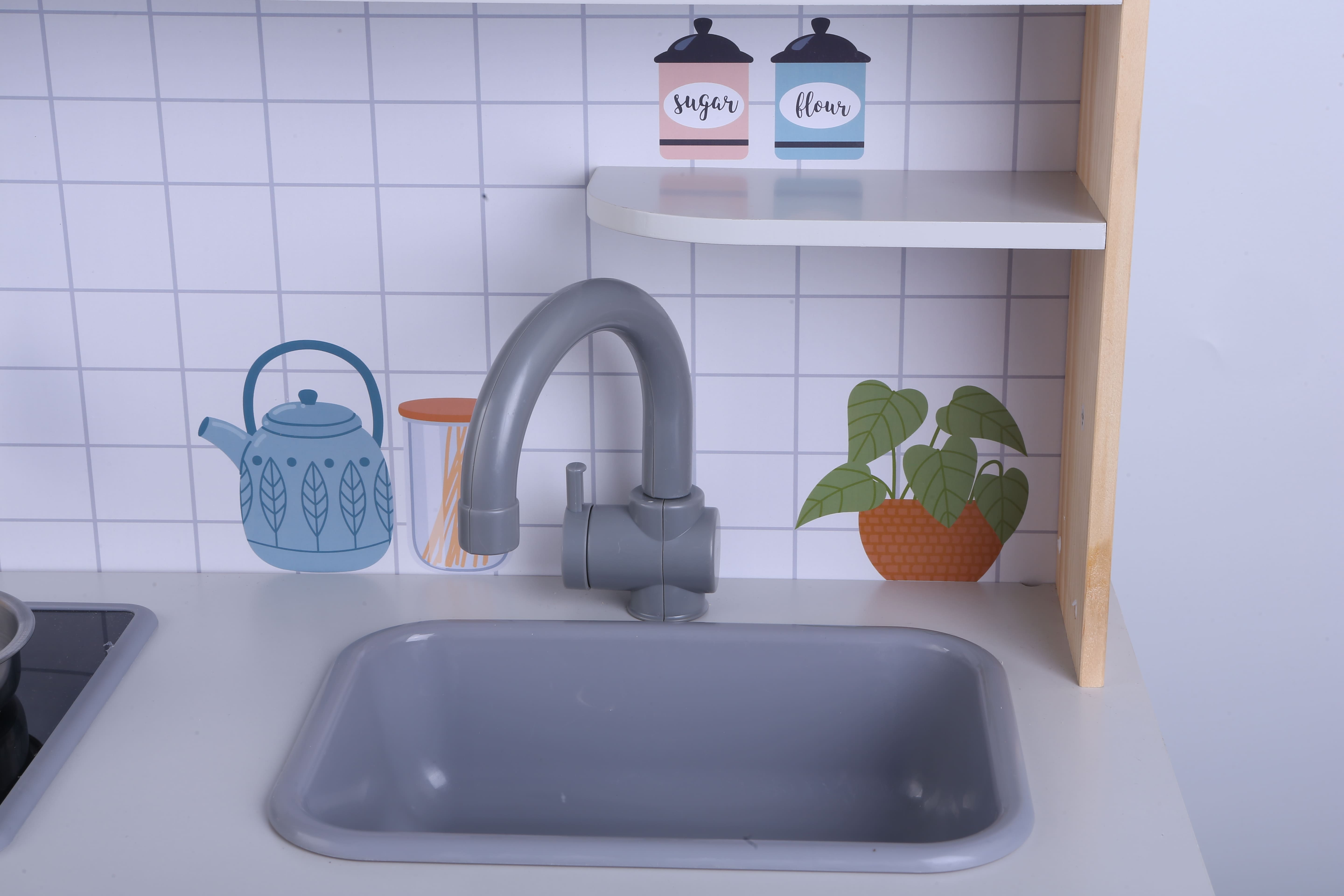 Cocina de Madera Grande Con Lavarropas