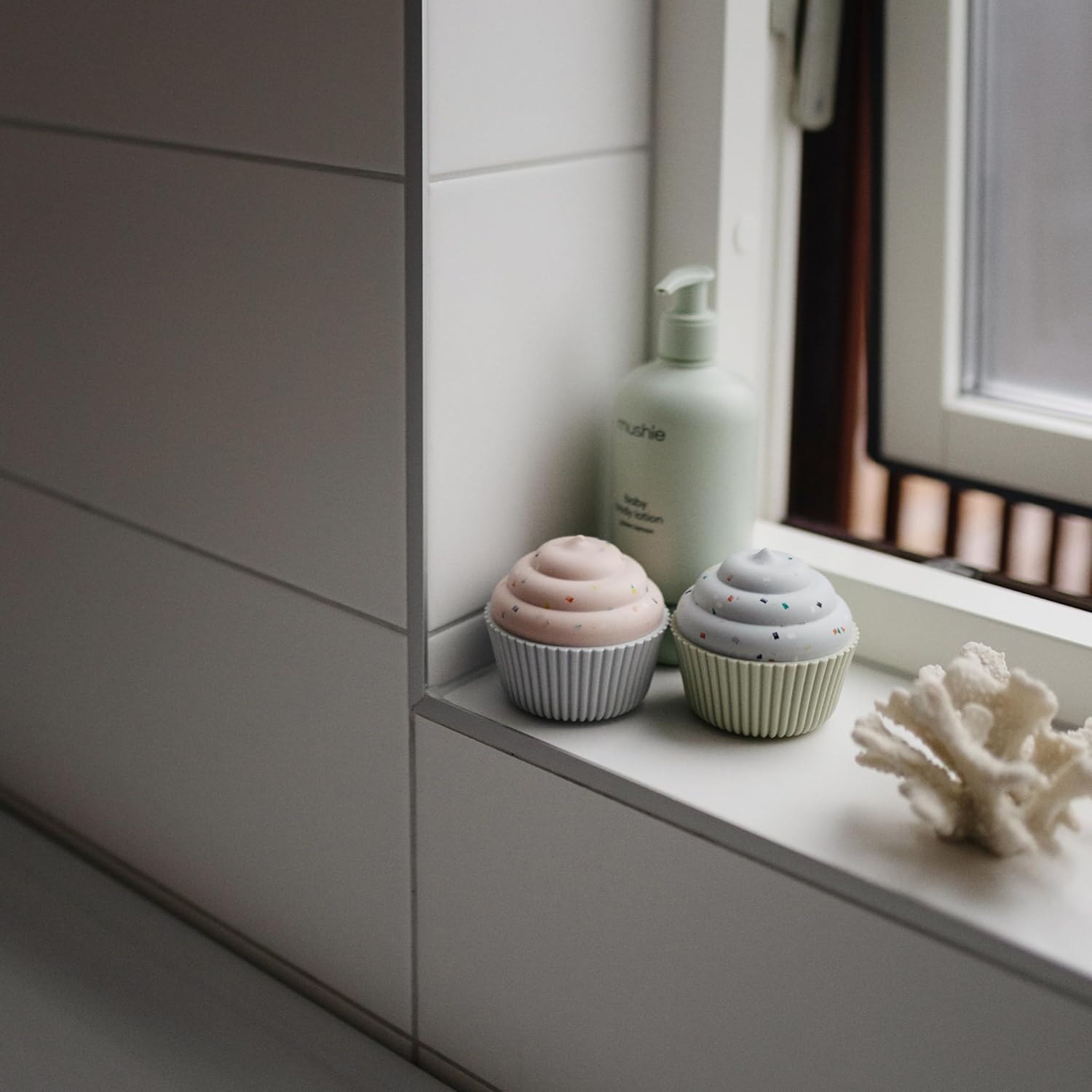 Mushie Jueguetes de Baño 4pzas Cupcakes Multi
