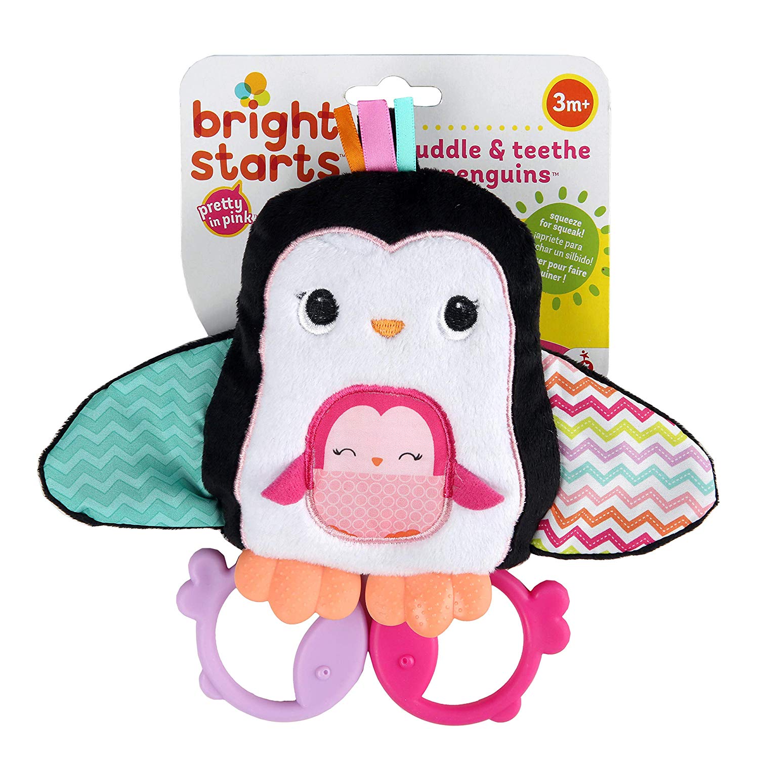 BRIGHT STARTS Mordillo Pingüino Teethe & Squeak