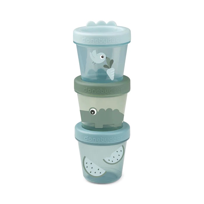 DoneByDeer Baby food container 3-pack Croco Green