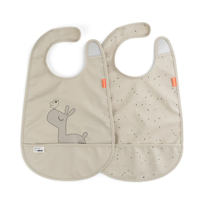 Done by Deer Bib w/velcro 2-pack Lalee Sand