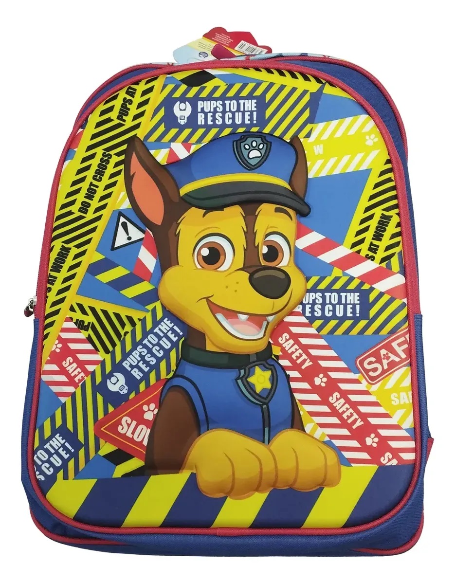 Mochila Paw Patrol Chase Con Porta Botella Y Bolsillo Delant Chase