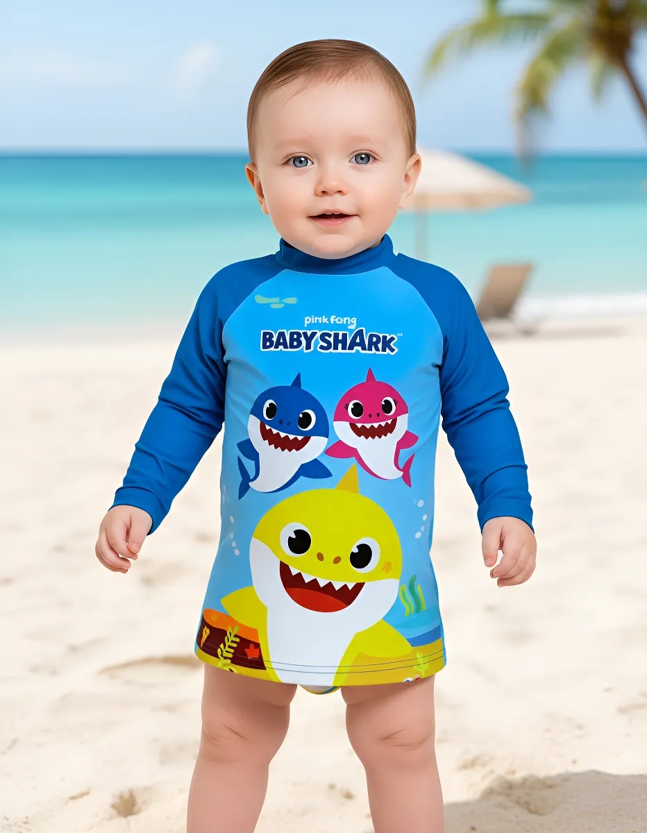 Ropa Malla Remera UV 50 Bebe M/L Baby Shark 12/18