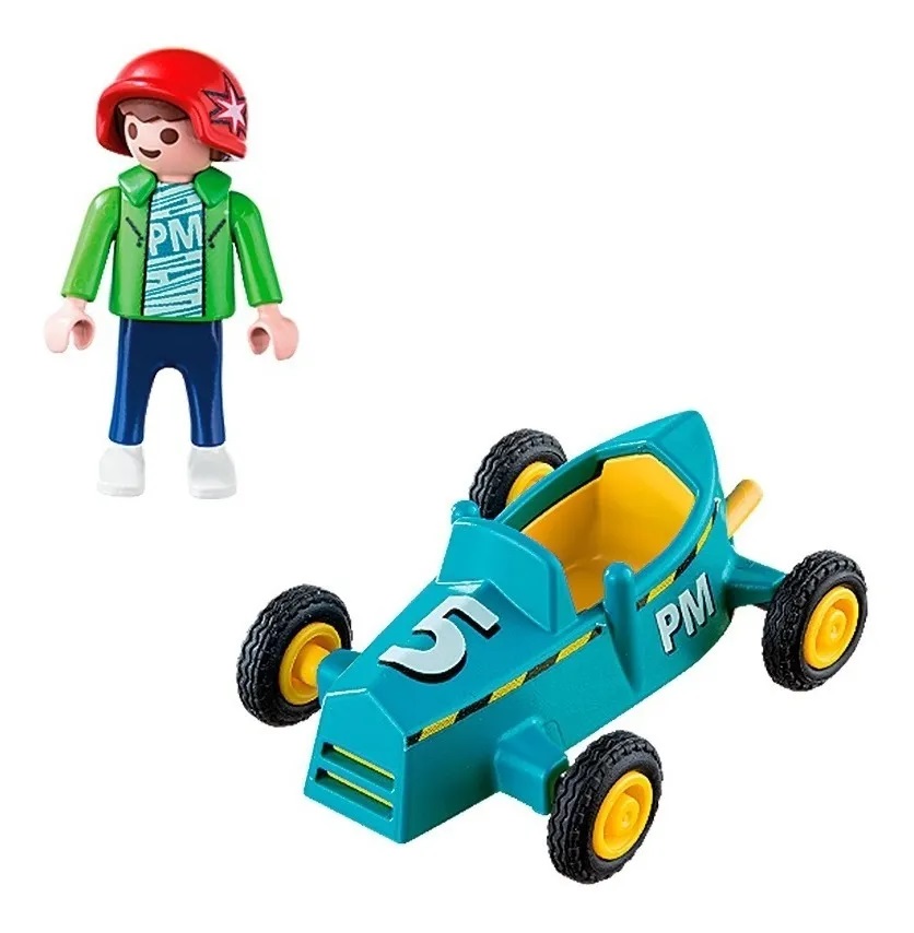 PlayMobil Niño con auto kart