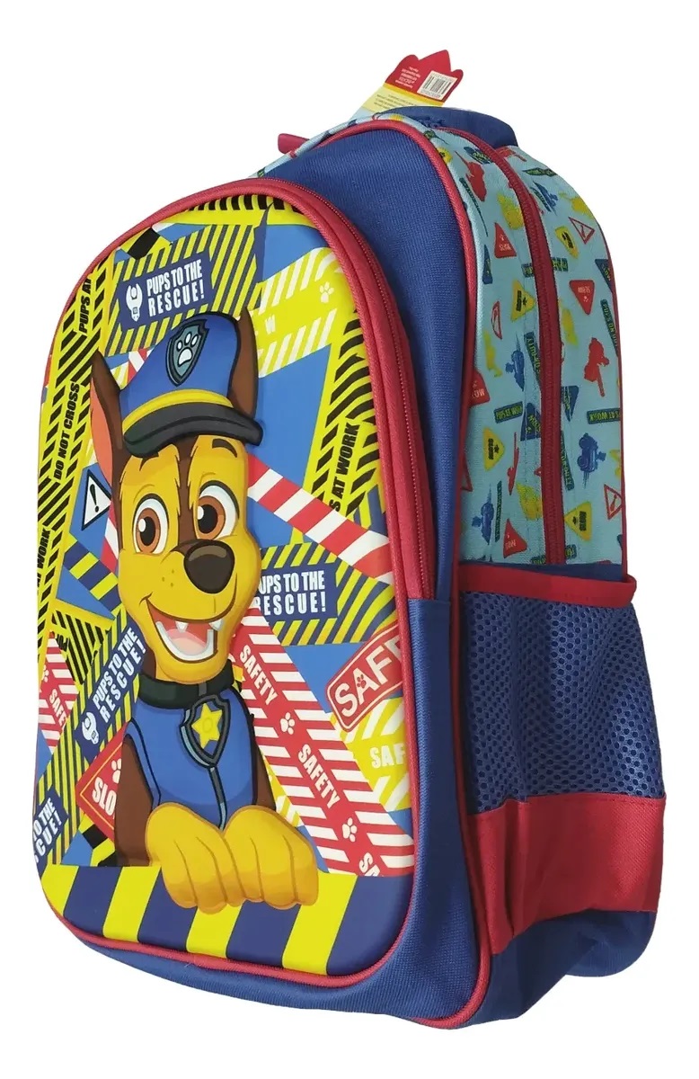 Mochila Paw Patrol Chase Con Porta Botella Y Bolsillo Delant Chase