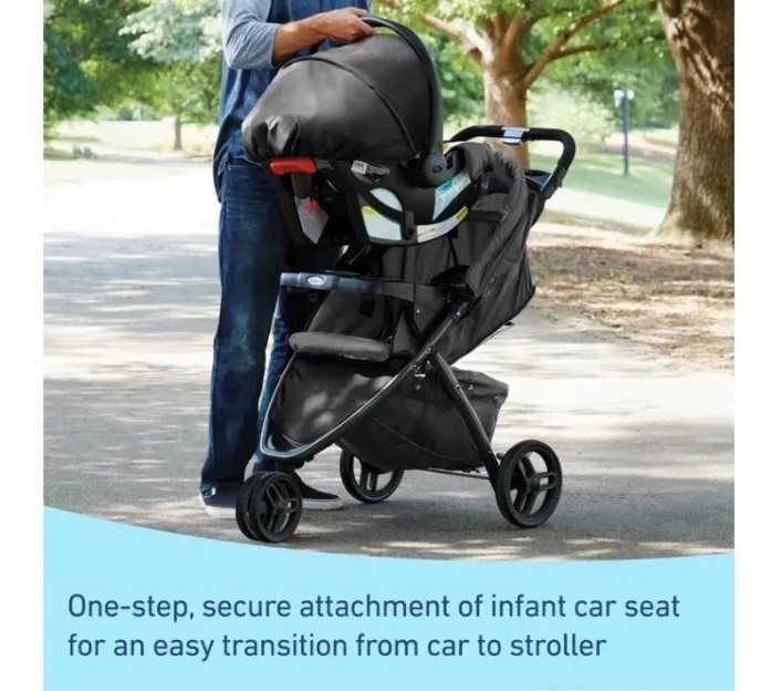 Graco Coche De Bebé 3 Ruedas + Babysilla
