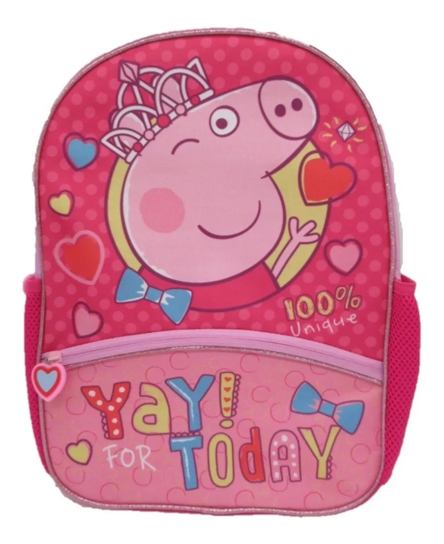 Mochila Infantil Peppa Pig 40cm Color Rosa Febo Color Multicolor