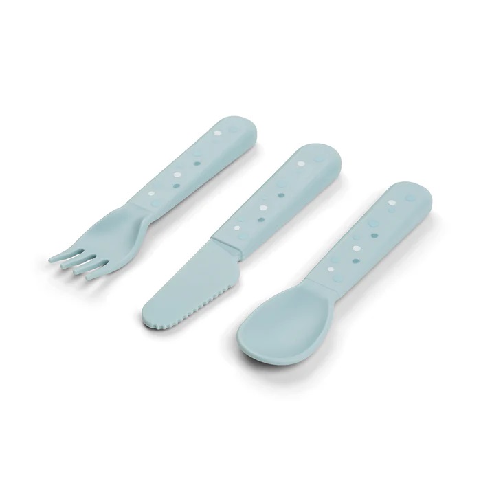 DoneByDeer Set Cubiertos Happy dots Azul