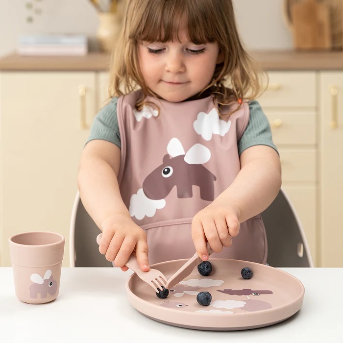 DoneByDeer Set Cubiertos Happy dots Rosa