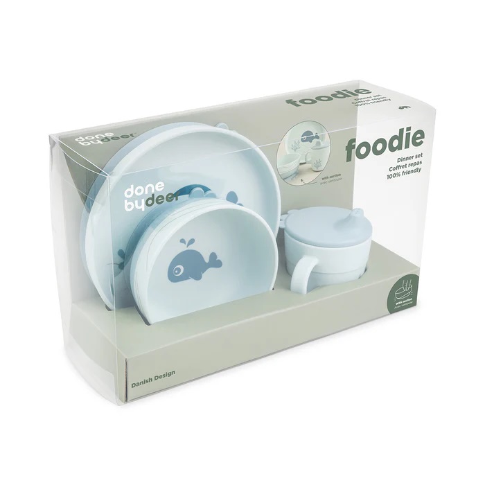 DoneByDeer Set Alimentación Ventosa Wally Azul