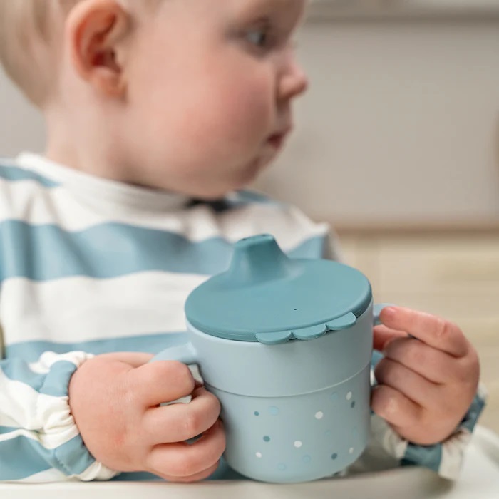 DoneByDeer Vaso con Asas Happy dots Azul