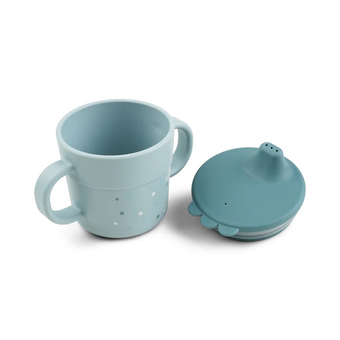 DoneByDeer Vaso con Asas Happy dots Azul