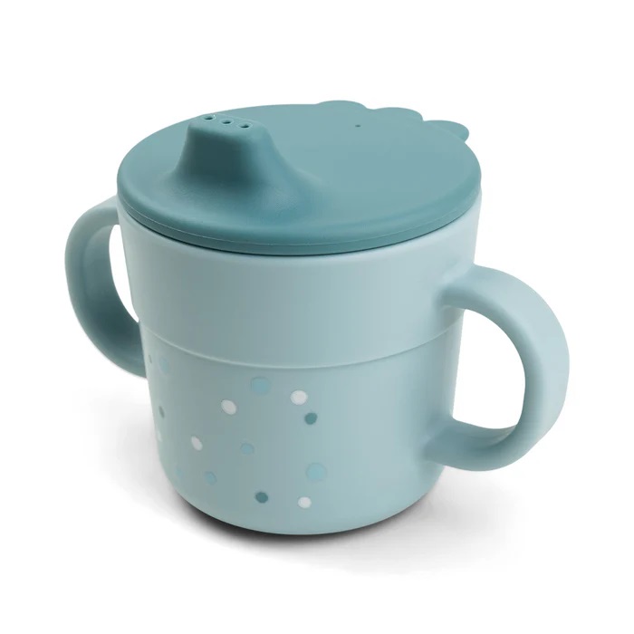 DoneByDeer Vaso con Asas Happy dots Azul