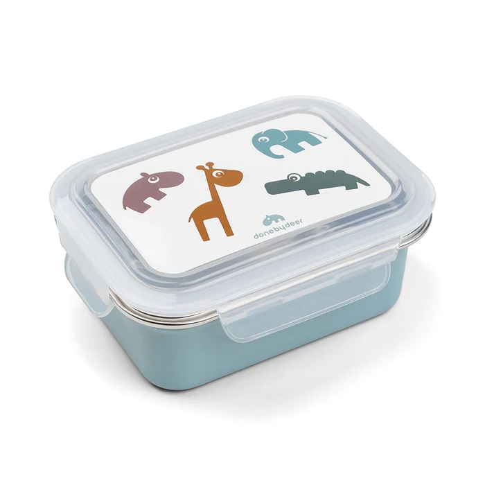 DoneByDeer Metal lunch box Deer friends Blue