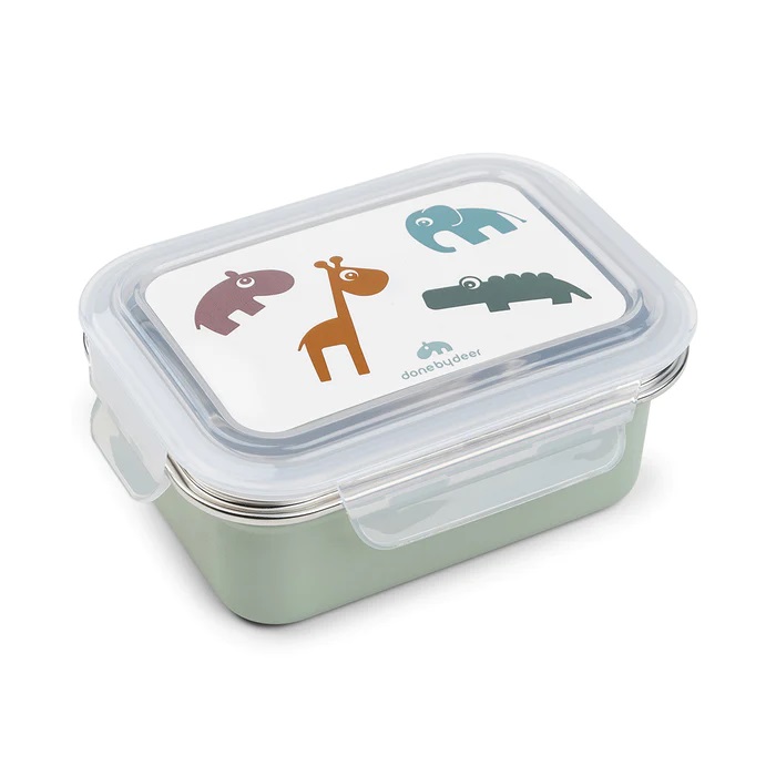 DoneByDeer Metal lunch box Deer friends Green