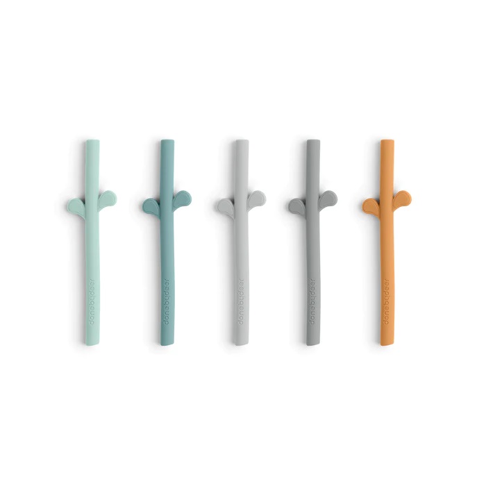 Done by deer Peekaboo silicone straw 5-pack Blue mix