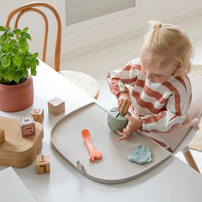 DoneByDeer Babero Mangas y Bolsillo Stripes Azul