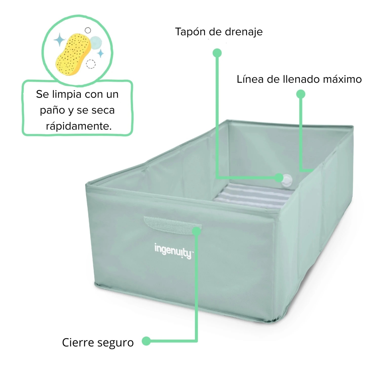 Ingenuity Bañera de Viaje Plegable Tuckaway