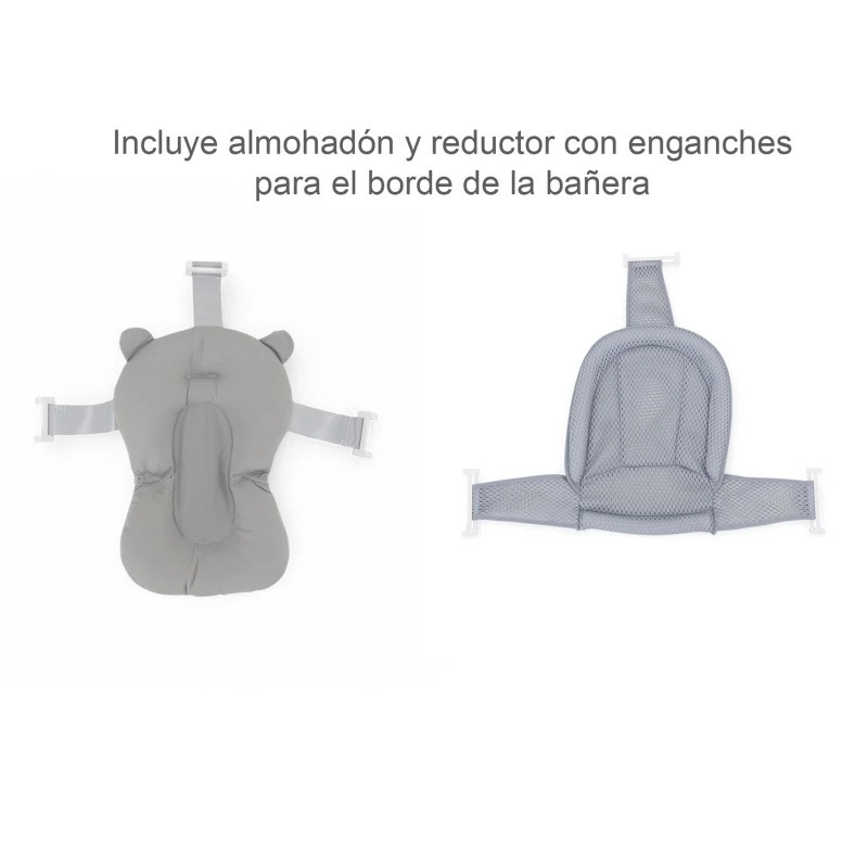 Bebesit Bañera Plegable con almohadon y reductor GRIS