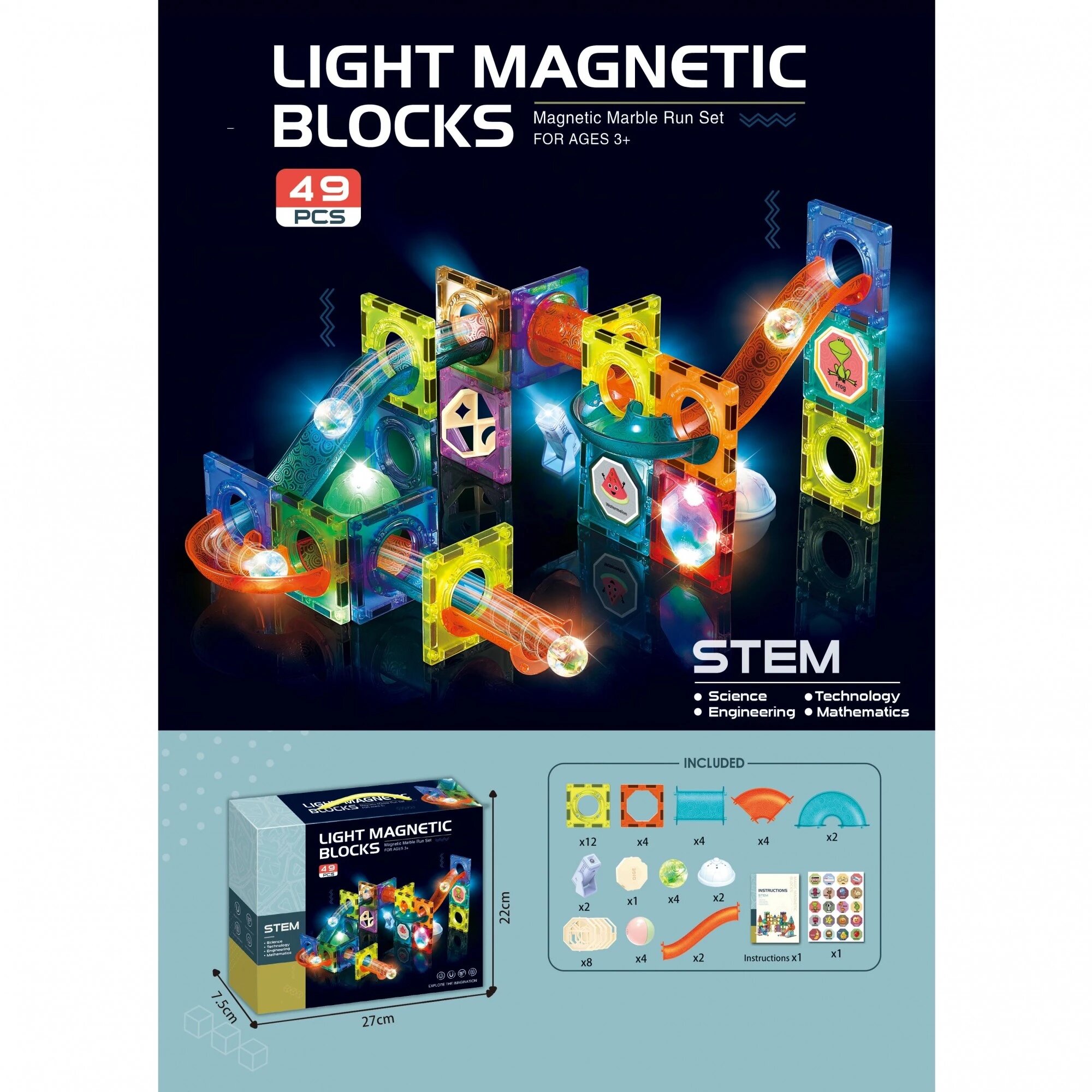 Ligth Magnetic Blocks 49pzas