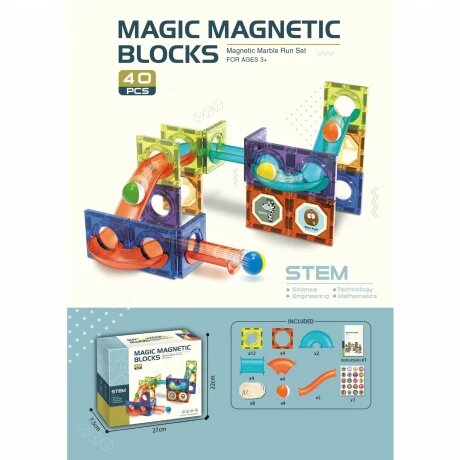 magnos 1200- 40pzas Magnetic Blocks Series