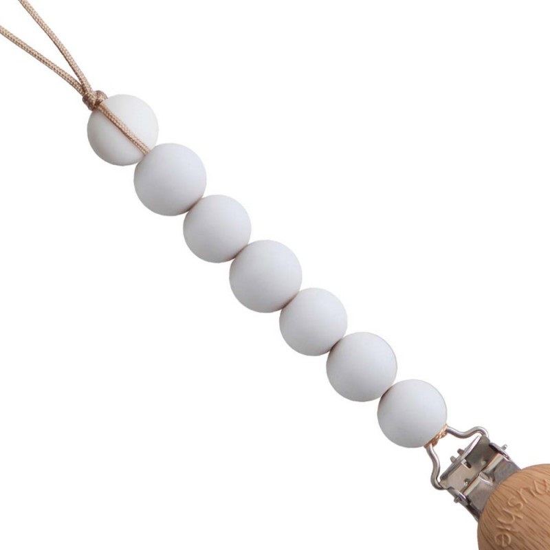 Mushie Cadena chupete HALO WHITE